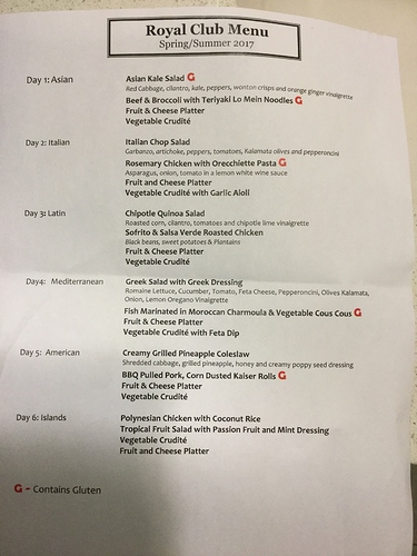 RPR Club level menu - Accommodations - TouringPlans Discussion Forums